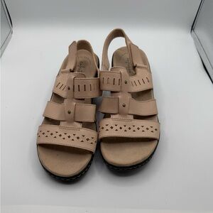 Clarks Collection Lexi Qwin Bluch Leather Sandals Sz 8.5